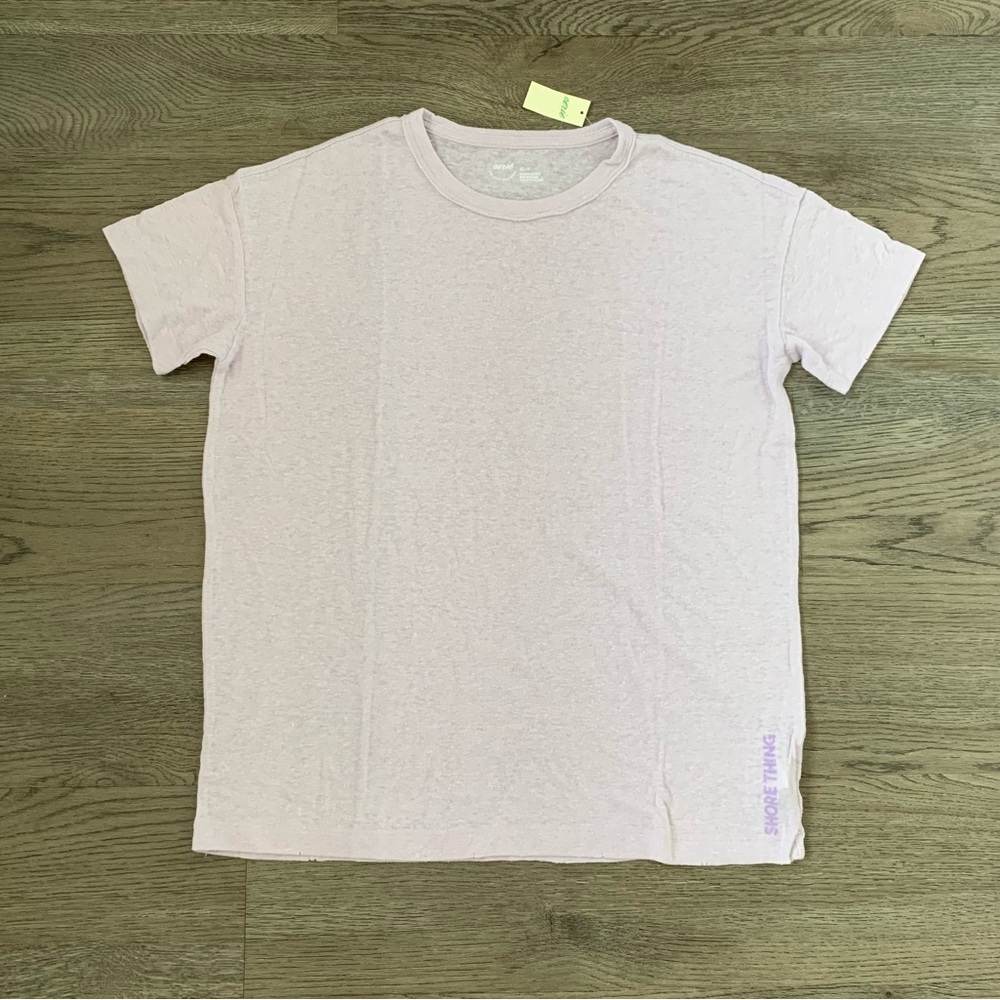 Aerie 'Shore Thing' Linen Blend Lightweight T-shirt - Size XS - Lavender - NWT